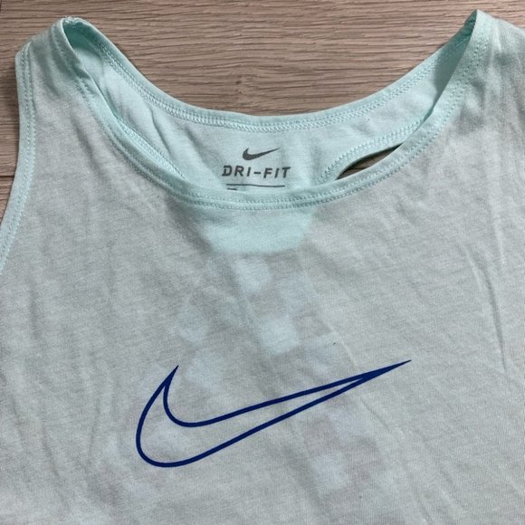 Nike Dri-Fit Checkered Teal Elastic Tank Top - Picture 5 of 13